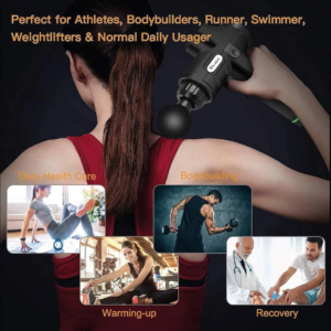 massage gun, deep tissue massage, muscle recovery, percussion therapy, handheld massager, quiet motor, pain relief, fitness recovery, portable massager, sports therapy