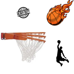 professional basketball hoop, breakaway basketball rim, heavy-duty basketball goal, weather-resistant basketball hoop, high-performance basketball rim, durable basketball net, regulation-size basketball hoop, slam dunk hoop