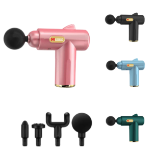 portable massage gun, deep tissue massage device, muscle recovery tool, compact massager, rechargeable massage gun, silent massager, adjustable massage therapy device, handheld percussion massager
