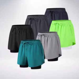 Train in comfort with 2-in-1 Workout Shorts featuring a compression liner, breathable fabric, and secure pockets. Perfect for running, gym, and sports.