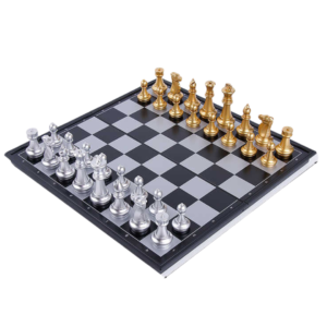 magnetic chess board, foldable chess set, travel chess game, portable chess board, strategy game, chess for beginners, chess gift, classic board game, educational game, chess practice, durable chess board, magnetic chess pieces