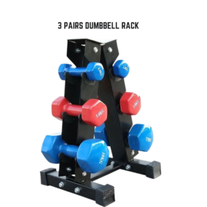 dumbbell rack, 3-pair dumbbell rack, weight storage, gym equipment, home gym, compact dumbbell rack, space-saving, dumbbell holder, workout organizer, gym storage, durable weight rack, fitness gear