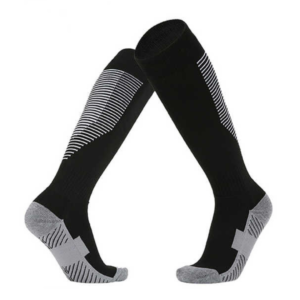 professional football socks, breathable soccer socks, moisture-wicking sports socks, durable football socks, cushioned sports socks, elastic sports socks, anti-slip soccer socks, high-performance football gear, reinforced heel socks
