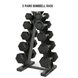 5-pair dumbbell rack, dumbbell storage, gym equipment, weight rack, home gym, compact dumbbell rack, space-saving, workout organizer, durable rack, fitness storage, gym accessories, dumbbell holder