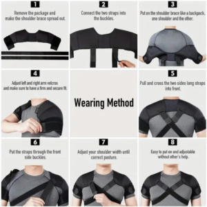 shoulder brace, double shoulder support, shoulder compression, posture corrector, shoulder pain relief, shoulder injury recovery, workout brace, adjustable shoulder brace, fitness support gear, shoulder stability, athletic support, neoprene shoulder brace, shoulder wrap, rehabilitation brace, shoulder posture support, dual shoulder strap, injury prevention gear, breathable shoulder brace, shoulder joint support, shoulder protector