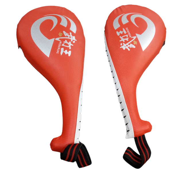 Taekwondo gear, kick pads, martial arts training, karate equipment, Muay Thai pads, double blade target, training gear, strike pads, fitness tools, combat sports