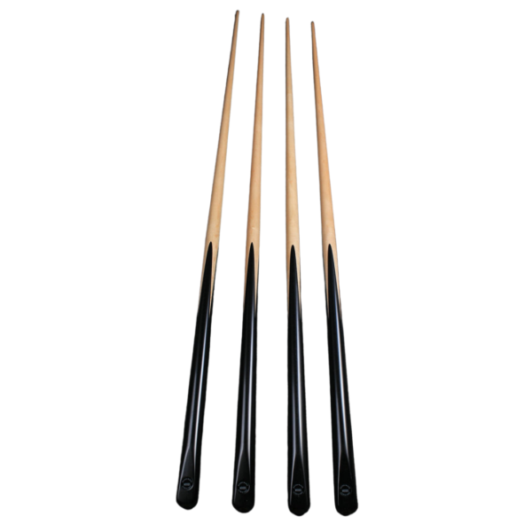 Pool cue stick, John Pariss pool cue, one-piece pool cue, ash wood pool cue, professional pool cue, durable pool cue, precision pool cue, seamless pool cue design, elegant pool cue, black and ash finish pool cue, ergonomic pool cue