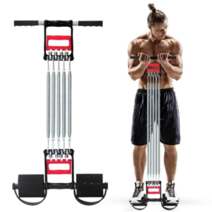 chest pull, upper body strength tool, resistance band chest expander, arm and shoulder trainer, portable fitness equipment, stretch band for workout, adjustable resistance exercise tool, home gym accessory, full body workout band, chest expander band, muscle toner, rehabilitation band