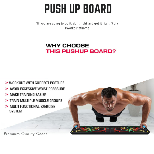 push-up board, multifunctional fitness board, resistance training, home workout gear, full-body workout tool, color-coded push-up board, durable exercise board, portable workout equipment, push-up board with resistance bands, ergonomic fitness tool, compact gym equipment, strength training gear, beginner-friendly push-up board