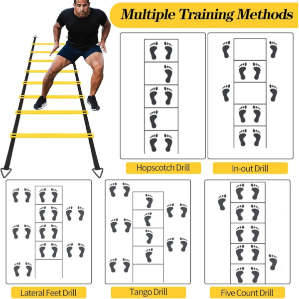 agility training ladder, speed ladder, fitness training tool, 3m agility ladder, 6m agility ladder, portable workout equipment, footwork trainer, sports ladder, durable agility ladder, speed and coordination trainer