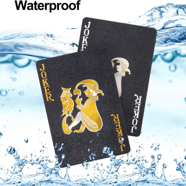 black poker cards, PVC poker cards, gold foil cards, luxury playing cards, waterproof playing cards, professional poker deck, stylish card games