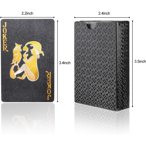 black poker cards, PVC poker cards, gold foil cards, luxury playing cards, waterproof playing cards, professional poker deck, stylish card games