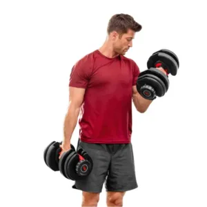adjustable dumbbells, home gym, strength training, compact fitness equipment, ergonomic dumbbells, weight training, space-saving dumbbells.