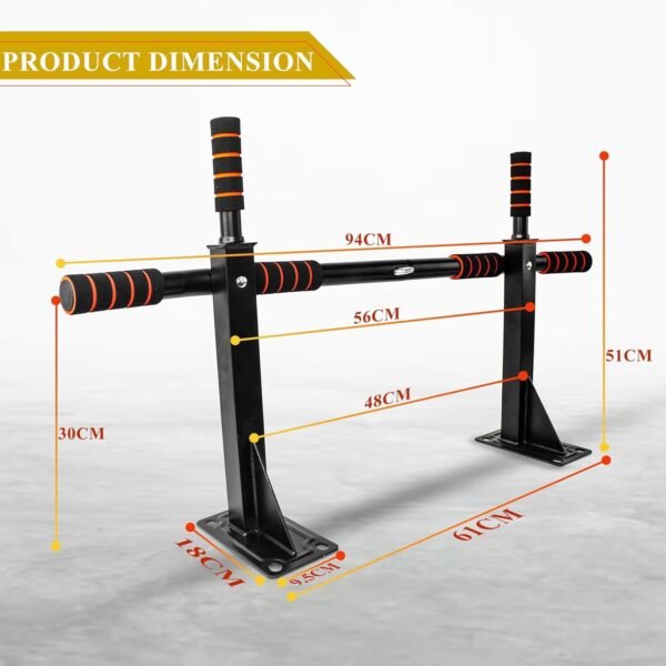 wall-mounted pull-up bar, heavy-duty pull-up bar, home gym equipment, pull-up bar with grips, compact fitness gear, upper body workout bar, versatile pull-up bar, core strengthening tool, multi-grip pull-up bar, strength training equipment, durable pull-up bar, wall-mounted gym bar