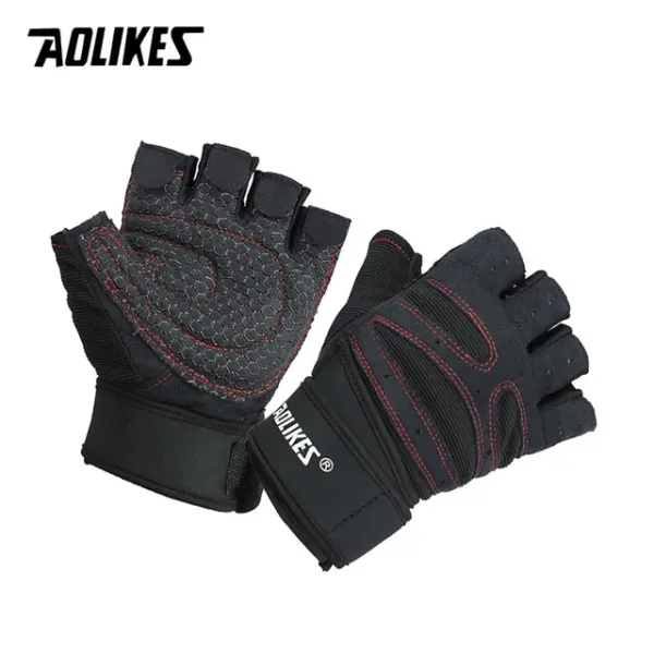 Aolikes gloves, half-finger training gloves, weightlifting gloves, gym gloves, wrist support gloves, non-slip gloves, workout gloves, padded gloves, breathable gloves, fitness gloves, CrossFit gloves.