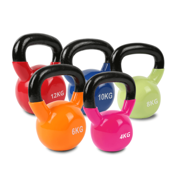 Vinyl kettlebell, cast iron kettlebell, 4 kg to 30 kg kettlebell, kettlebell set, strength training, non-slip kettlebell, ergonomic kettlebell, color-coded kettlebells, home gym equipment, functional fitness, durable kettlebell.