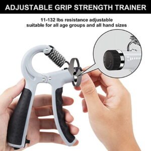 adjustable handgrip strengthener, grip strength tool, hand exercise equipment, wrist strengthener, forearm trainer, portable hand trainer, durable hand gripper, ergonomic grip tool, fitness gear, hand rehabilitation tool