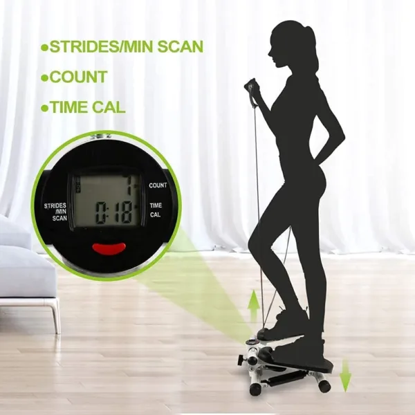 elliptical mini stepper, compact stepper, full-body workout equipment, home exercise machine, resistance band stepper, durable mini stepper, low-impact cardio, adjustable resistance stepper, portable stepper, quiet home gym equipment