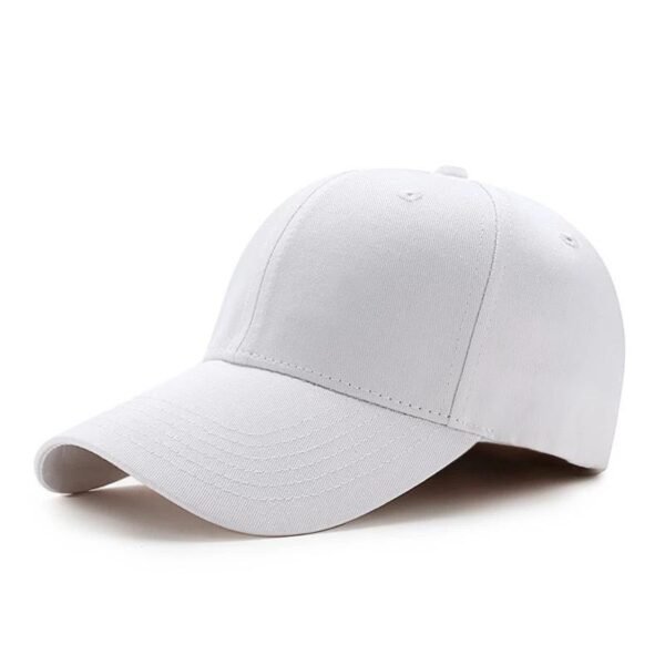 baseball cap, adjustable cap, cotton cap, breathable cap, casual hat, outdoor cap, unisex cap, white cap, sun protection, comfortable cap, classic style, sports cap, travel-friendly hat, stylish cap, durable cap, six-panel cap, pre-curved visor, versatile cap