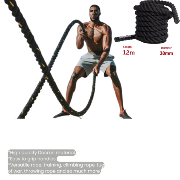 HIIT battle ropes, battle ropes 38mm, battle ropes 50mm, Dacron battle ropes, full-body workout equipment, fitness battle ropes, strength training ropes, cardio battle ropes, home gym battle ropes, CrossFit battle ropes, functional fitness ropes, tug-of-war ropes