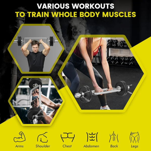 Olympic Tricep Bar, Tricep Barbell, Curl Bar, Hammer Curl Bar, Arm Workout Bar, Gym Equipment, Home Gym Bar, Triceps Extensions, Bicep Curl Bar, Strength Training