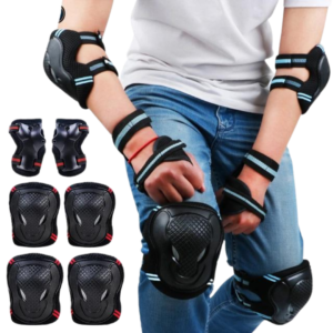 protective gear for skating, skateboard pads, cycling protection, knee and elbow pads, wrist guards, multi-sport protective gear, durable safety gear, impact-resistant pads, kids safety gear, adult protective gear, breathable protective gear, lightweight knee pads, scooting protection, outdoor sports gear, comfortable sports pads