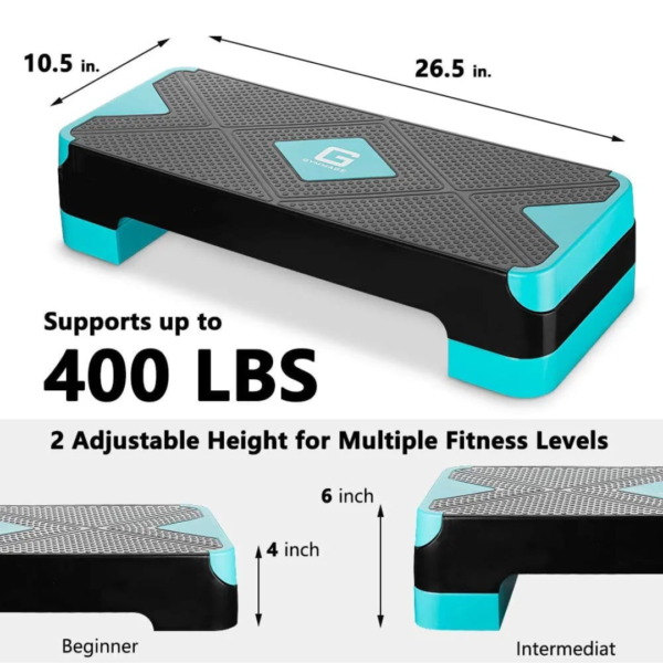 Adjustable aerobic steppers, workout steppers, cardio fitness steppers, non-slip aerobic stepper, height-adjustable steppers, home gym steppers, portable exercise steppers, strength training steppers, step aerobics platform, durable aerobic steppers