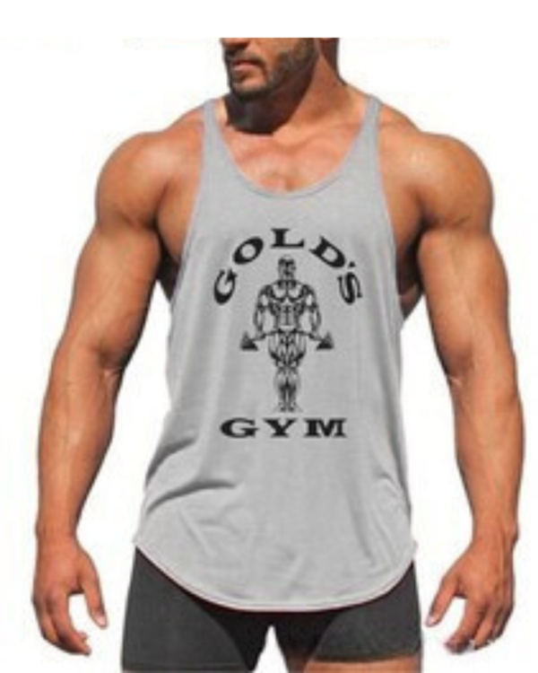 Gold's Gym vest, workout vest, gym vest, men’s vest, breathable vest, moisture-wicking vest, sleeveless vest, Gold's Gym apparel, grey gym vest, white gym vest, yellow gym vest, red gym vest, M to XXXL vest, fitness vest, iconic gym vest