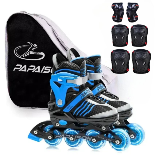 Papaison inline skates, lighting wheels, adjustable skate shoes, protective gear, beginner inline skates, durable inline skates, breathable skate shoes, size-adjustable skates, kids inline skates, adult inline skates