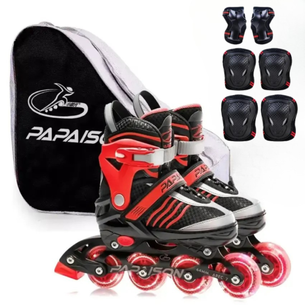 Papaison inline skates, lighting wheels, adjustable skate shoes, protective gear, beginner inline skates, durable inline skates, breathable skate shoes, size-adjustable skates, kids inline skates, adult inline skates