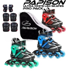 Papaison inline skates, lighting wheels, adjustable skate shoes, protective gear, beginner inline skates, durable inline skates, breathable skate shoes, size-adjustable skates, kids inline skates, adult inline skates