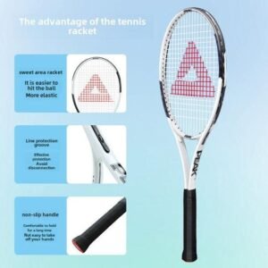 racket peak, badminton racket, lightweight racket, carbon fiber racket, professional sports gear, durable racket, isometric head, high-tension strings