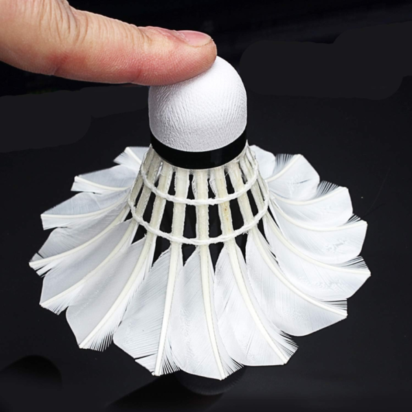 professional badminton shuttlecocks, durable shuttlecocks, feather badminton shuttlecocks, cork base shuttlecocks, training shuttlecocks, competitive play shuttlecocks, singles shuttlecock, dozen badminton shuttlecocks, premium shuttlecocks, reliable badminton equipment