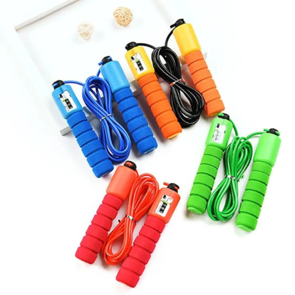 counter skipping rope, digital skipping rope, jump rope with counter, fitness jump rope, adjustable skipping rope, cardio rope, workout gear, exercise rope, gym accessories, calorie burning rope