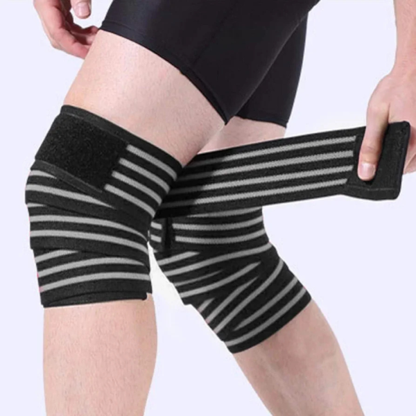 knee wrap, knee support, gym knee brace, adjustable knee strap, compression wrap, bessgym knee wrap, joint support, injury prevention, knee stability, leg wrap for workouts