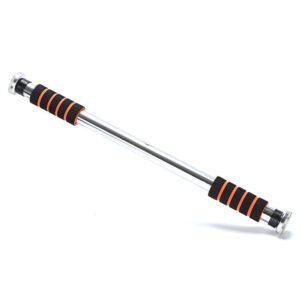adjustable door bar, pull-up bar, chin-up bar, doorway fitness bar, upper body trainer, non-slip grip bar, home gym equipment, portable pull-up bar, space-saving workout bar, steel exercise bar, no-drill workout bar, fitness door bar, bodyweight exercise tool, multi-grip door bar, compact workout bar
