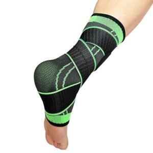 ankle brace, adjustable ankle support, breathable ankle brace, ankle stabilizer, sports ankle support, injury prevention, compression ankle wrap, ankle support green, ankle support orange, comfortable ankle brace, cross-strapping ankle support, fitness ankle brace