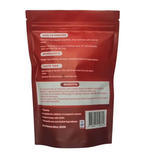 organic flat tummy tea, detox tea, bloating relief tea, peppermint tea, dandelion root tea, herbal digestive tea, natural cleanse tea, caffeine-free detox tea, weight management tea, organic belly tea