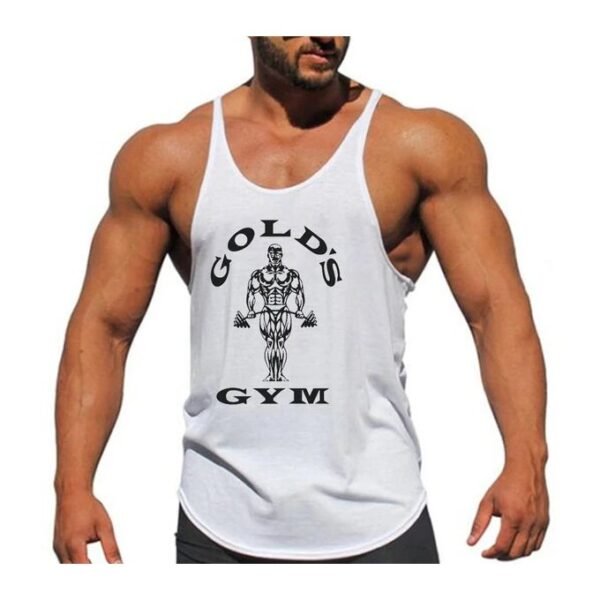 Gold's Gym vest, workout vest, gym vest, men’s vest, breathable vest, moisture-wicking vest, sleeveless vest, Gold's Gym apparel, grey gym vest, white gym vest, yellow gym vest, red gym vest, M to XXXL vest, fitness vest, iconic gym vest