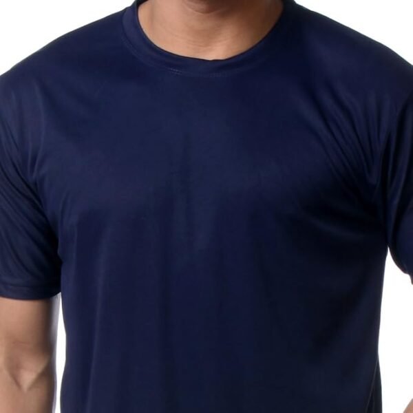 round-neck gym T-shirt, gym T-shirt black, gym T-shirt navy blue, breathable gym shirt, sweat-wicking T-shirt, athletic fit T-shirt, men’s gym T-shirt, fitness apparel, workout T-shirt, M to XXL gym T-shirt, durable gym T-shirt