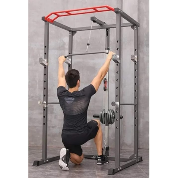 power rack, home gym, squat rack, strength training, adjustable rack, pull-up station, dip station, weightlifting equipment, full body workout, gym equipment