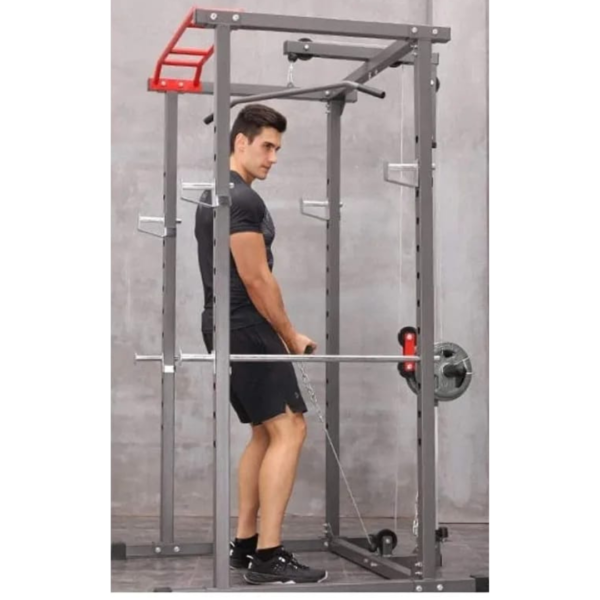 power rack, home gym, squat rack, strength training, adjustable rack, pull-up station, dip station, weightlifting equipment, full body workout, gym equipment
