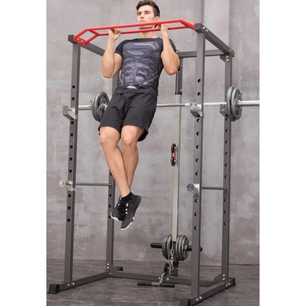 power rack, home gym, squat rack, strength training, adjustable rack, pull-up station, dip station, weightlifting equipment, full body workout, gym equipment
