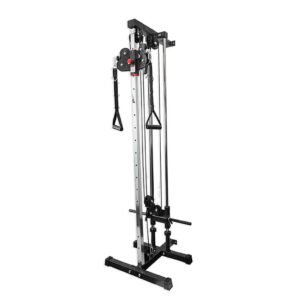 single cable crossover machine, wall-mount cable machine, home gym equipment, strength training, adjustable pulley, compact gym machine, fitness equipment
