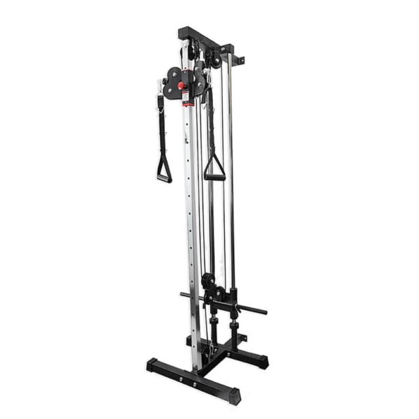 single cable crossover machine, wall-mount cable machine, home gym equipment, strength training, adjustable pulley, compact gym machine, fitness equipment