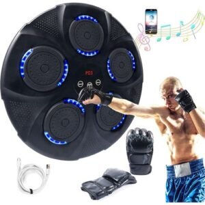 musical boxing machine, music boxing trainer, smart boxing machine, wall mounted boxing trainer, rhythm boxing machine, home boxing equipment, bluetooth boxing trainer, fitness punching machine, interactive boxing trainer, led boxing trainer