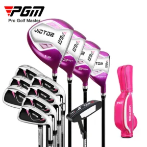 PGM golf set pink, ladies golf club set, women golf clubs complete set, pink golf club set, beginner golf set for women, lightweight golf clubs, women starter golf kit, golf clubs with bag, PGM ladies golf set, female golf equipment