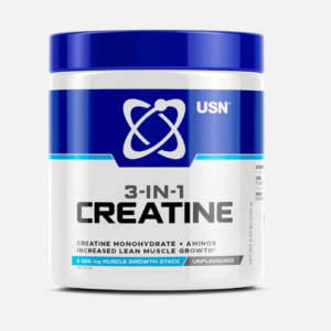 USN, 3-in-1 Creatine, Amino Acids, Creatine Monohydrate, Unflavoured, 200g, Muscle Recovery, Strength Supplement, Performance, Bodybuilding, Fitness, Micronized Creatine, Post-Workout, Pre-Workout Stack, Amino Powder, Muscle Growth