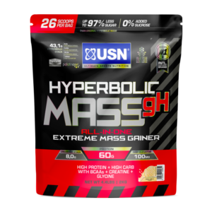 USN, Hyperbolic Mass, 1kg, 2kg, Mass Gainer, Weight Gainer, French Vanilla, Dutch Chocolate, Strawberry, Muscle Growth, Creatine, Tribulus, High Calorie, Strength Supplement, Protein Powder, Recovery, Bodybuilding, Hardgainer, Amino Acids, Gym Supplements