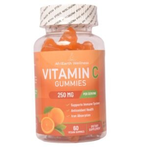 Vitamin C Gummies, Vitamin C Supplement, Vegan Gummies, Immune Support, Antioxidant Supplement, Orange Flavour Gummies, Dietary Supplement, Iron Absorption, AfriEarth Wellness, Daily Wellness